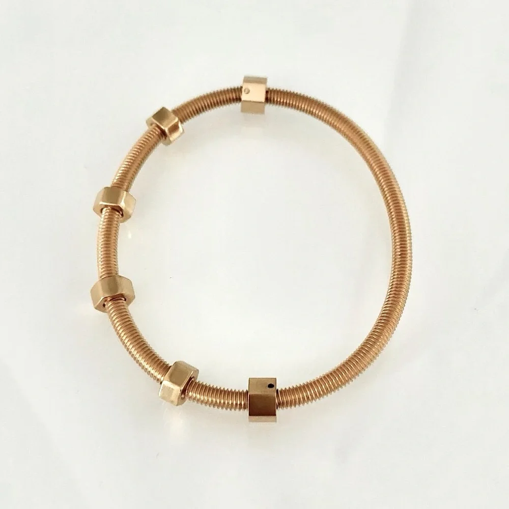 Gold Nuts and Bolts Bracelet